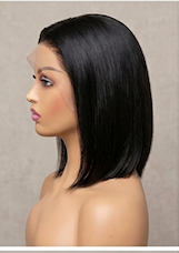 10-Inch Peruvian Straight HD/Transparent Lace Bob Wig
